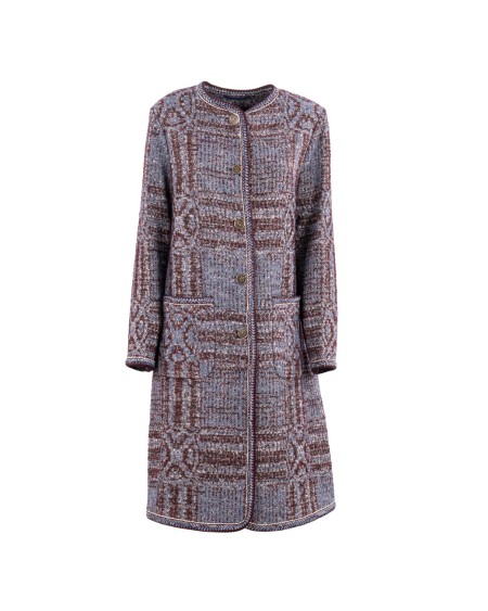 Shop ETRO  Cappotto: Etro cappotto in jacquard bouclé.
Cappotto con lunghezza al ginocchio realizzato in bouclé di misto cotone e lana jacquard. 
Bordi rifiniti con passamaneria.
Vestibilità regular.
Girocollo.
Chiusura con bottoni Pegaso.
Tasche frontali applicate.
Composizione:  48% cotone, 41% acrilico, 11% lana.
Made in Italy. WRAA0040 99TJB36-S9880